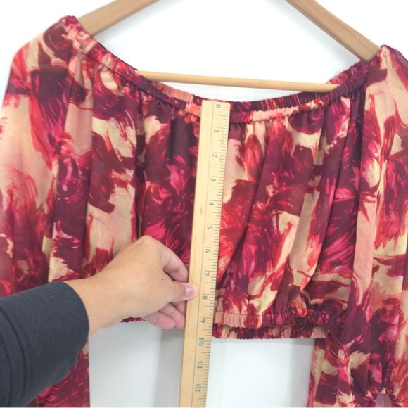 For Love and Lemons Wild Rose Crop Top Floral Off-shoulder Blouse Peasant Boho S - Picture 10 of 13